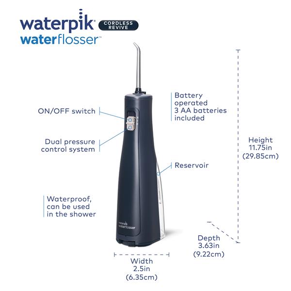 Blue Waterpik™ Cordless Revive Water Flosser - Image 2