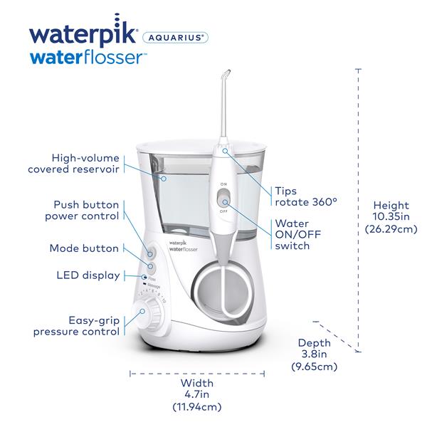 White Waterpik™ Aquarius™ Water Flosser - Image 2